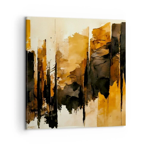 Quadro su tela - Stampe su Tela - Armonia di nero e oro - 50x50 cm