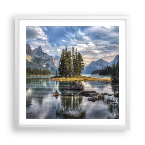 Poster in cornice bianca - Sulle acque grandi e limpide... - 50x50 cm