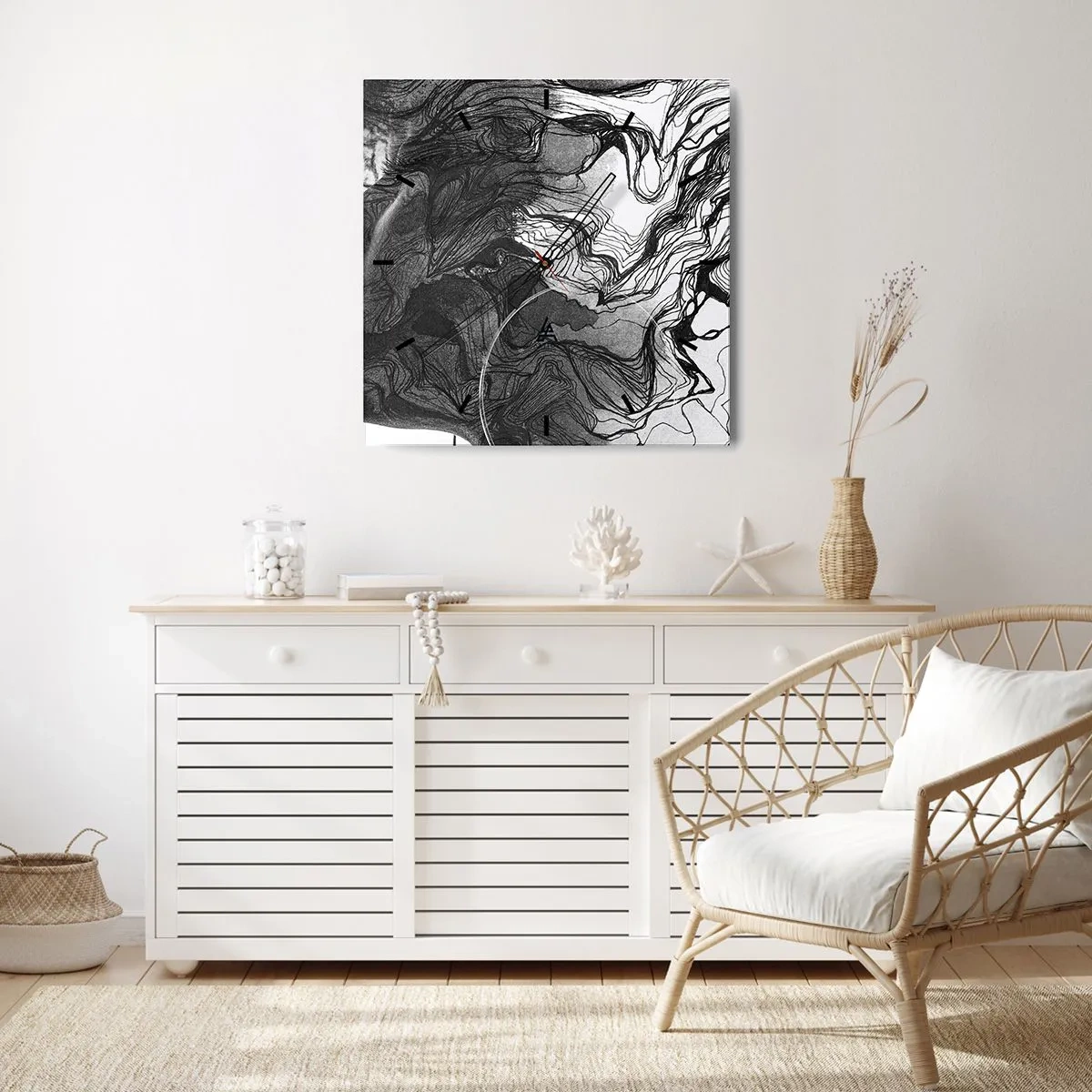Orologio da parete - Orologio in Vetro - Aggrovigliata nei sogni - 40x40 cm
