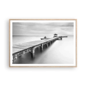 Poster in cornice rovere chiaro - Sempre più lontano. - 100x70 cm