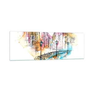 Quadro su vetro - Il cuore della città - 90x30 cm