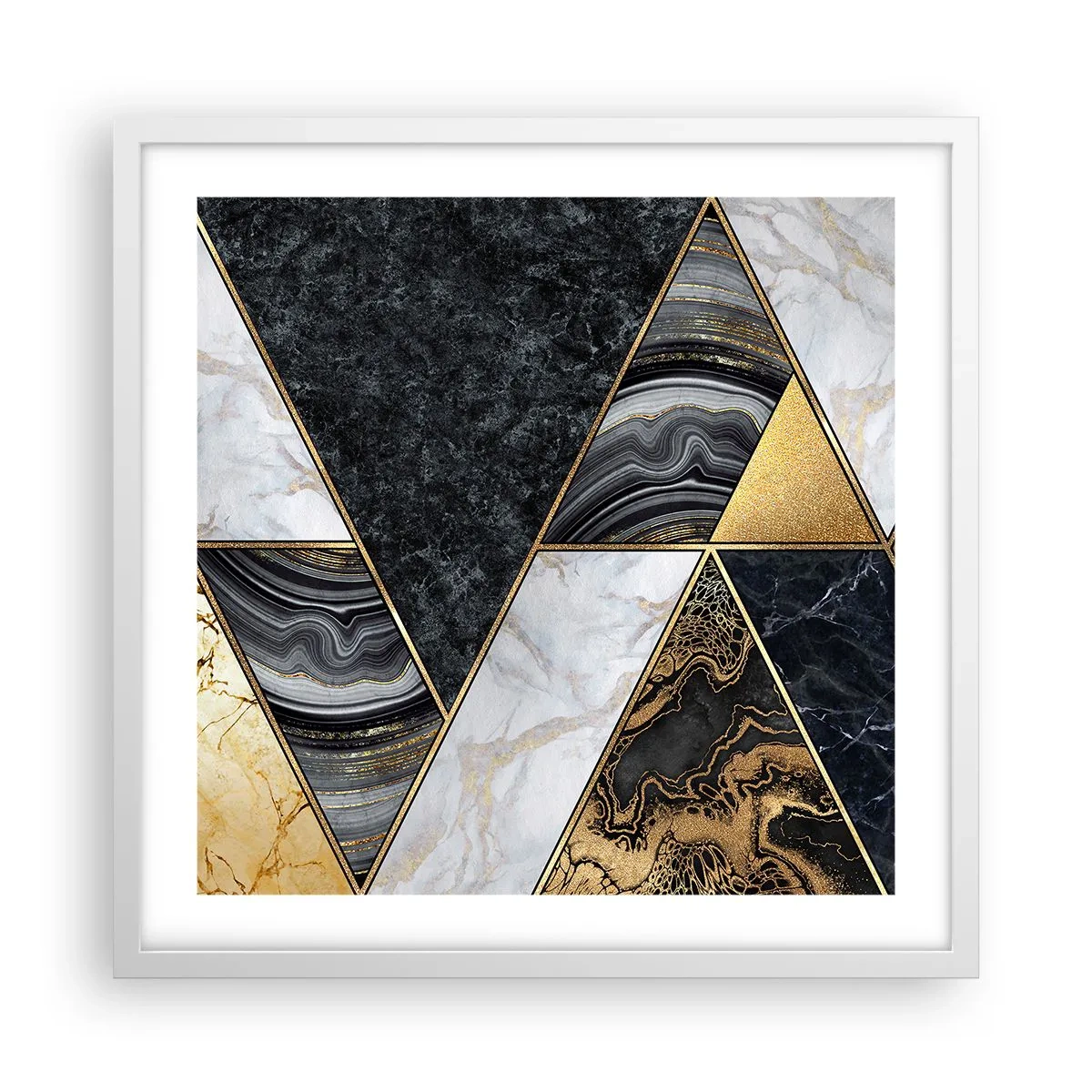 Poster in cornice bianca - Pietra su pietra - 50x50 cm