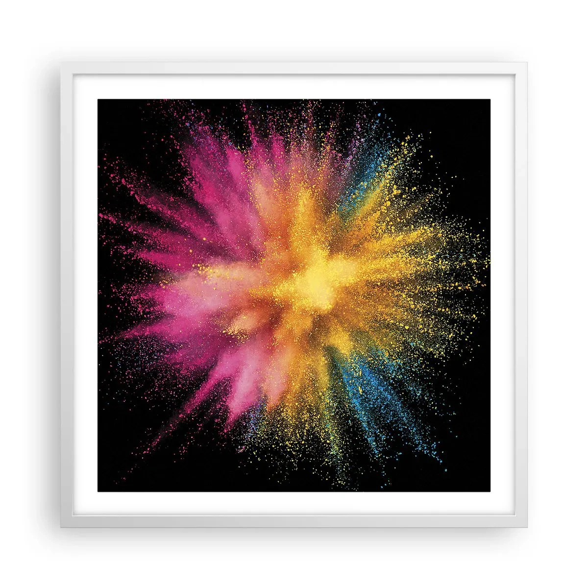 Poster in cornice bianca - La nascita dei colori - 60x60 cm