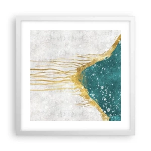 Poster in cornice bianca - Flusso dorato - 40x40 cm