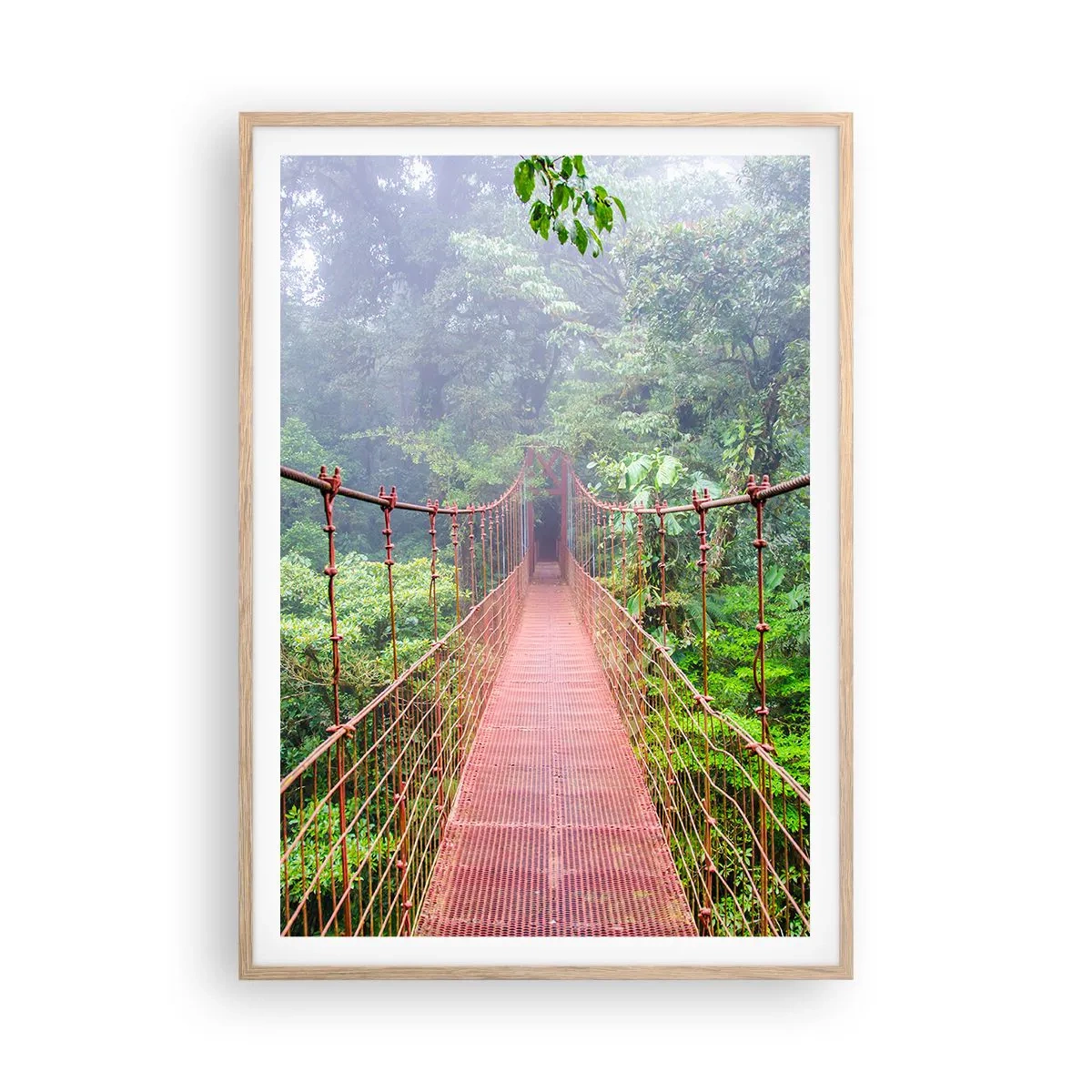 Poster in cornice rovere chiaro - Sospeso sopra gli alberi - 70x100 cm