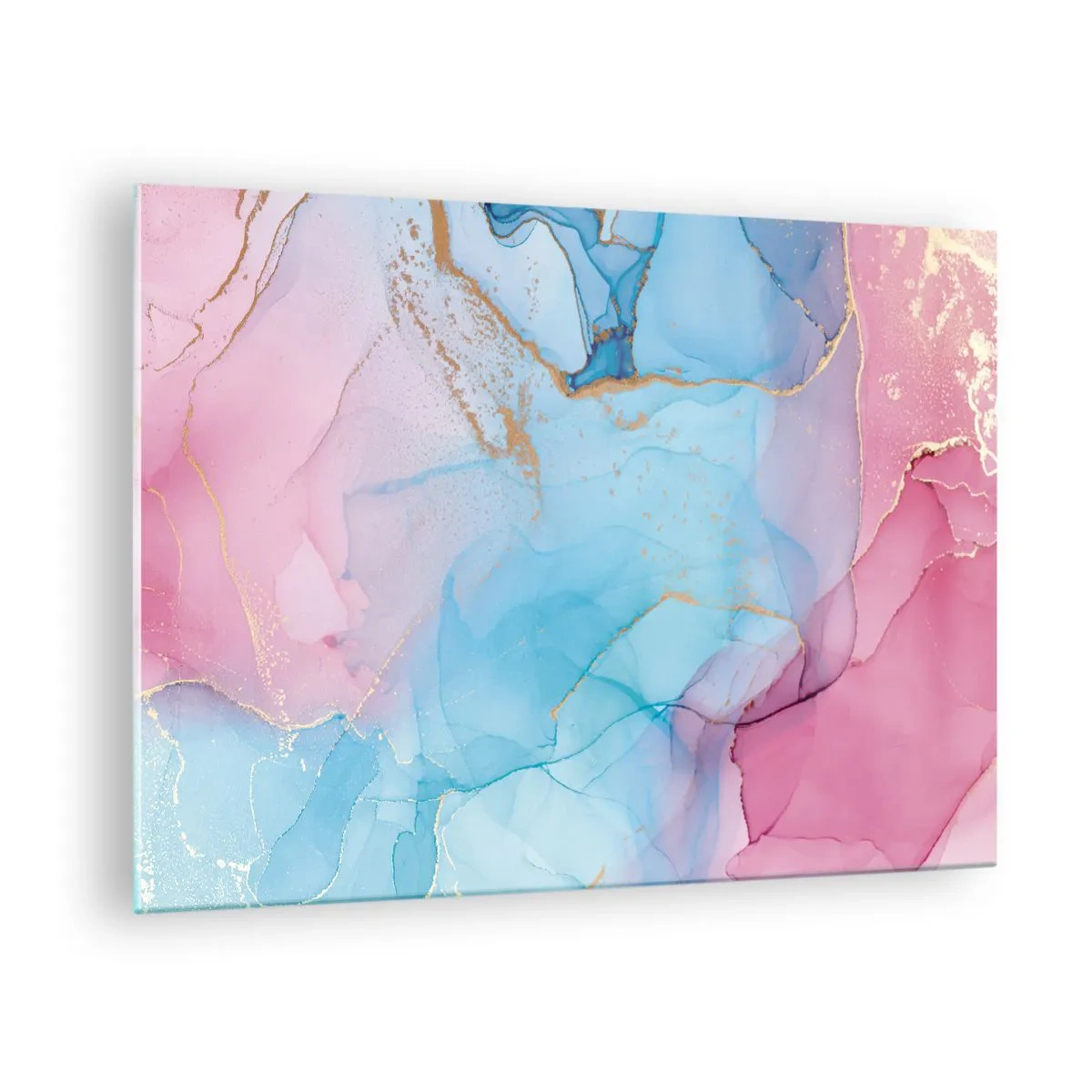 Quadro su vetro - Incontro e interpenetrazione - 70x50cm - Incontro e compenetrazione - Decorazione murale moderna per soggiorno e camera da letto ARTTOR