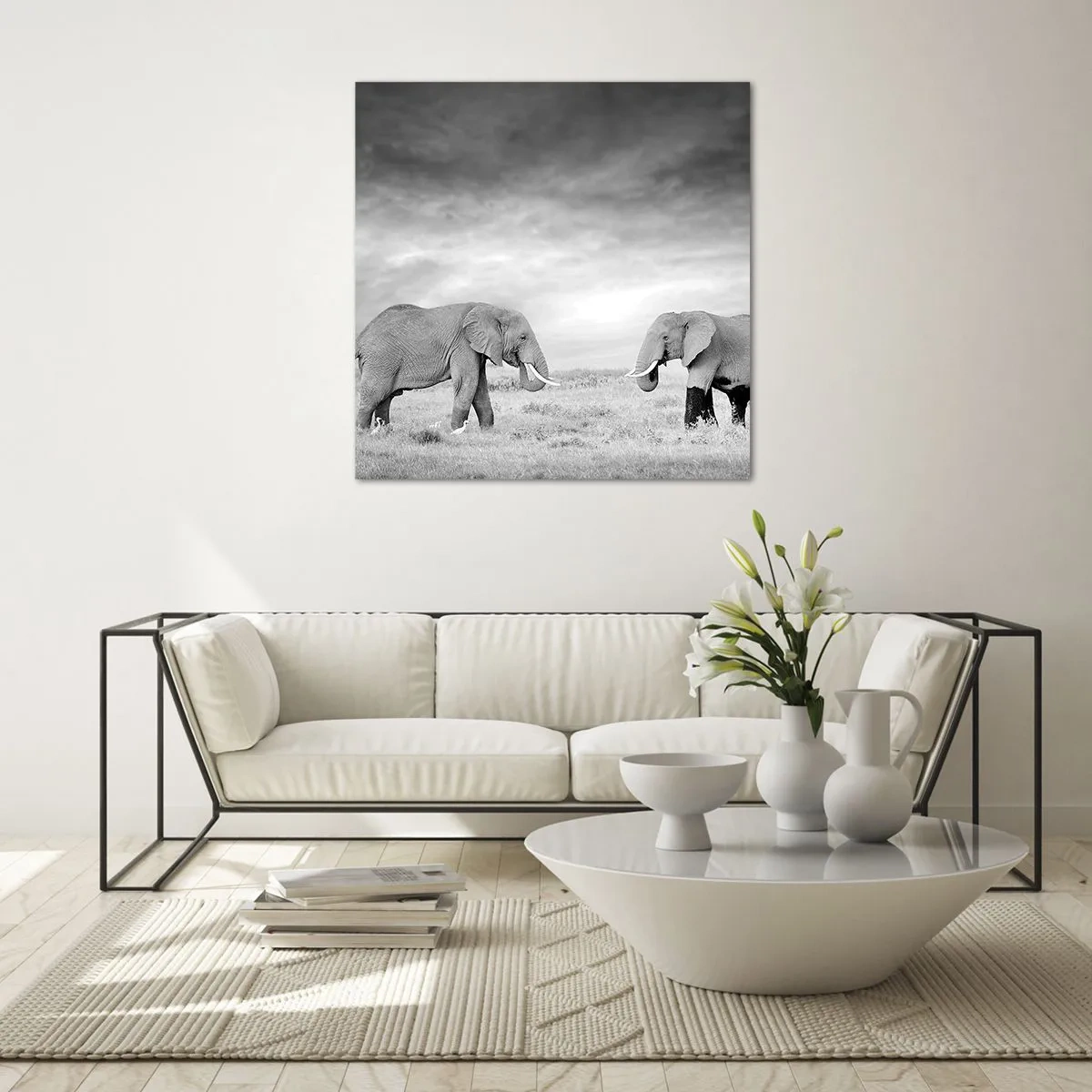 Quadro su vetro - Grigio è bello - 40x40 cm