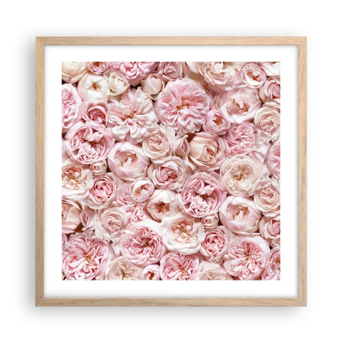 Poster in cornice rovere chiaro - Coperto di rose - 50x50 cm