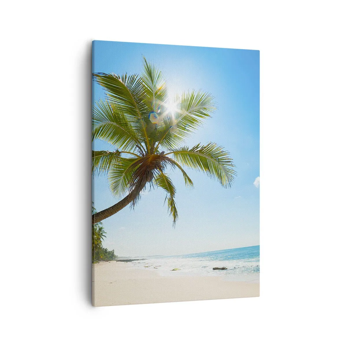 Quadro su tela - Stampe su Tela - Una spiaggia con palme in un paesaggio tropicale - 50x70cm - Non farlo vedere a nessuno - Decorazione murale moderna per soggiorno e camera da letto ARTTOR