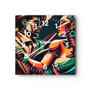 Orologio da parete - Orologio in Vetro - Al ritmo del cuore - 40x40 cm