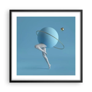 Poster in cornice nera - E i pianeti folleggiano - 50x50 cm