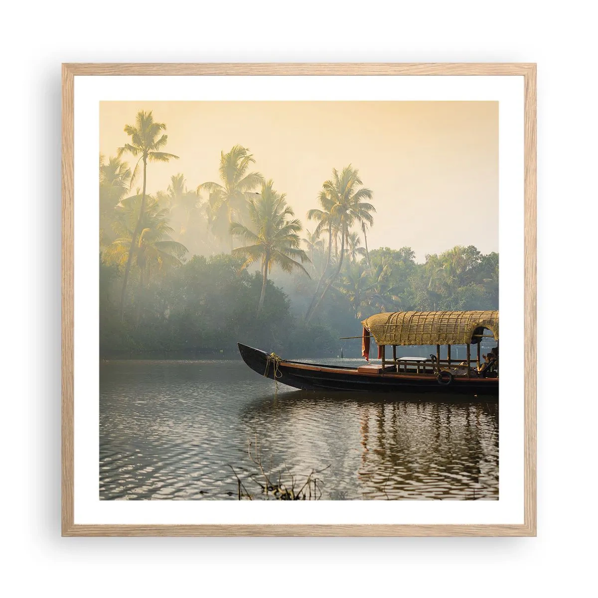 Poster in cornice rovere chiaro - Casa sul fiume - 60x60 cm