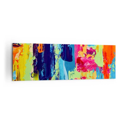 Quadro su tela - Stampe su Tela - Composizione astratta di colori in forma dinamica - 160x50cm - La vita è bella! - Decorazione murale moderna per soggiorno e camera da letto ARTTOR