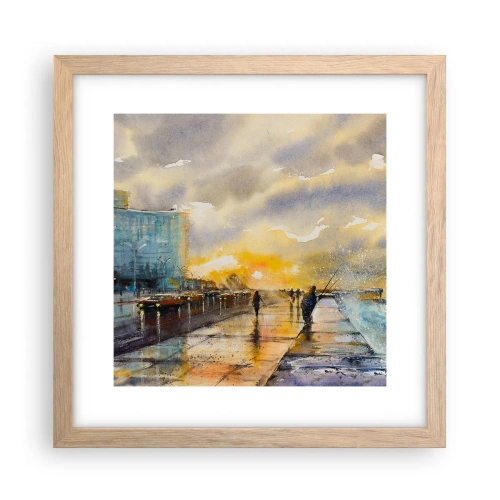 Poster in cornice rovere chiaro - Vita sulla costa - 30x30 cm