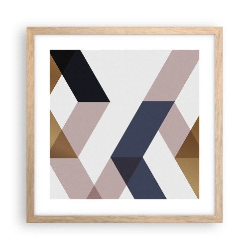 Poster in cornice rovere chiaro - Piani e angoli - 40x40 cm