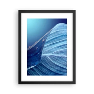 Poster in cornice nera - Gocce di blu nascoste - 30x40 cm