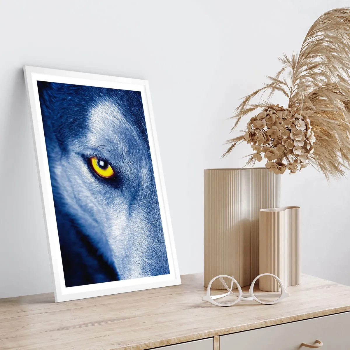 Poster in cornice bianca - Sguardo ipnotico - 30x40 cm