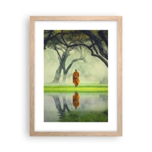 Poster in cornice rovere chiaro - In cammino verso l'illuminazione - 30x40 cm