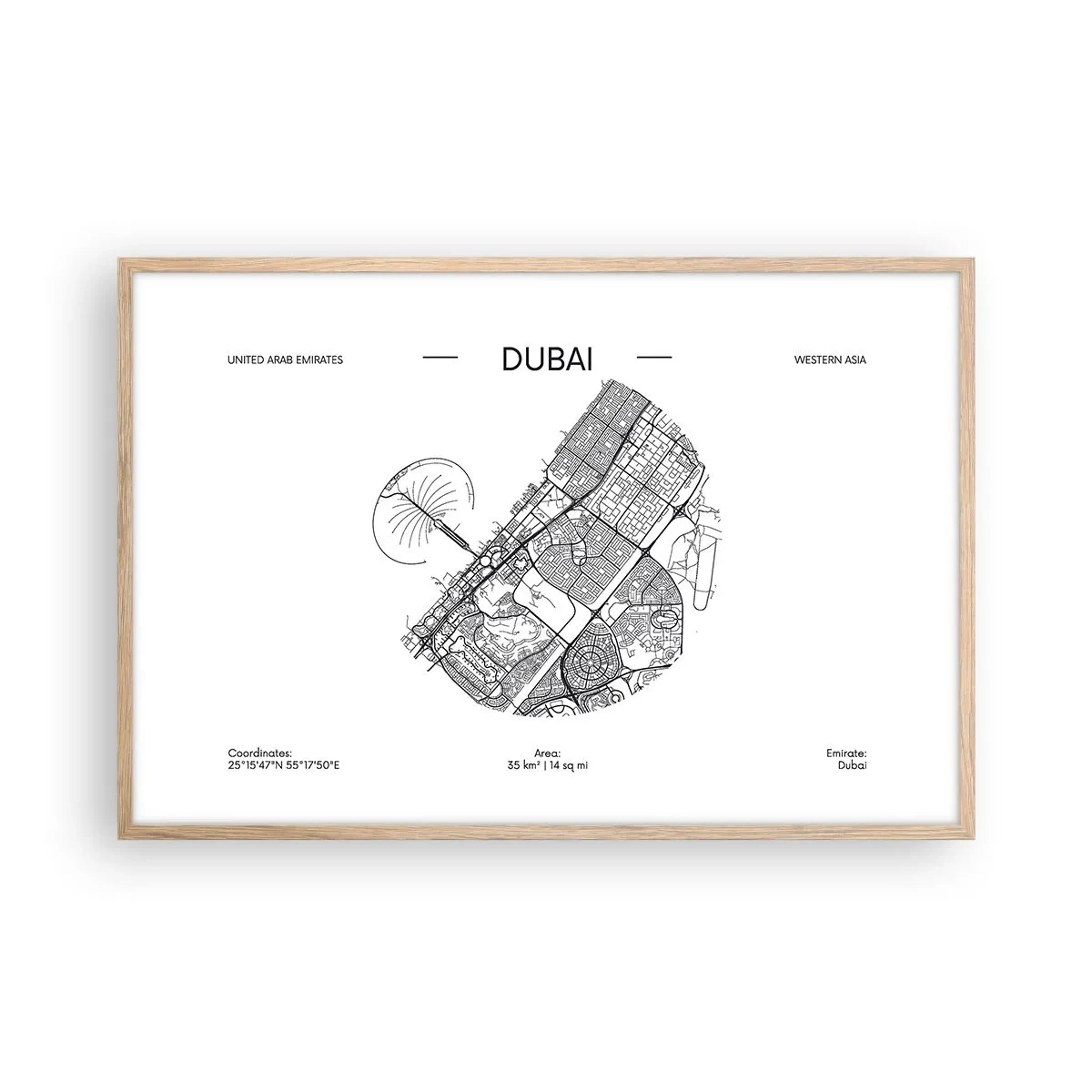 Poster in cornice rovere chiaro - Anatomia di Dubai - 91x61 cm