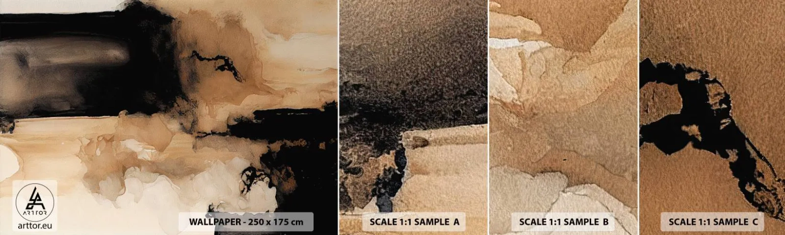 Campione di Fotomurale Adesivo Deluxe Sticker - Astrazione intrigante - Astrazione, Fumo, Minimalista - 100x30 cm