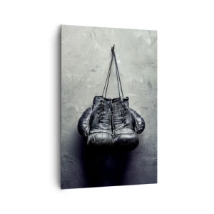 Quadro su tela - Stampe su Tela - Vecchi guantoni da boxe contro il muro - 80x120cm - Tempo di lotte e tempo di pace - Decorazione murale moderna per soggiorno e camera da letto ARTTOR