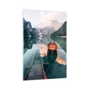 Quadro su vetro - Il sogno tranquillo dei monti - 80x120 cm