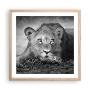 Poster in cornice rovere chiaro - Cucciolo reale - 50x50 cm