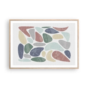 Poster in cornice rovere chiaro - Mosaico di colori incipriati - 100x70 cm