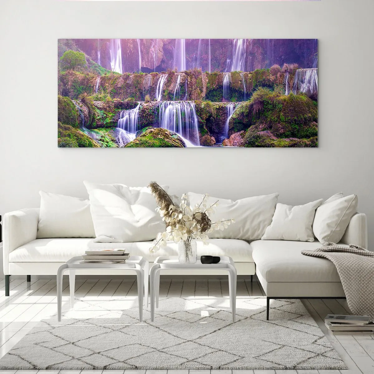 Quadro su vetro - La scala verso il cielo - 100x40 cm