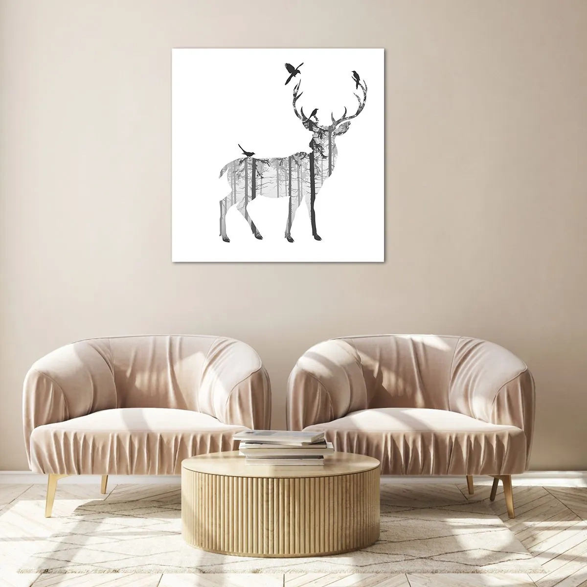 Quadro su vetro - Lo spirito buono del bosco - 70x70 cm