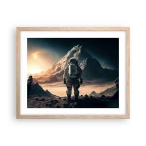 Poster in cornice rovere chiaro - Nuova sfida - 50x40 cm