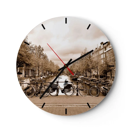 Orologio da parete - Orologio in Vetro - Atmosfera olandese - 40x40 cm