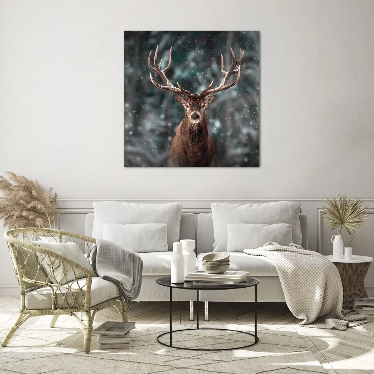 Quadro su vetro - Il re del bosco incoronato - 30x30 cm