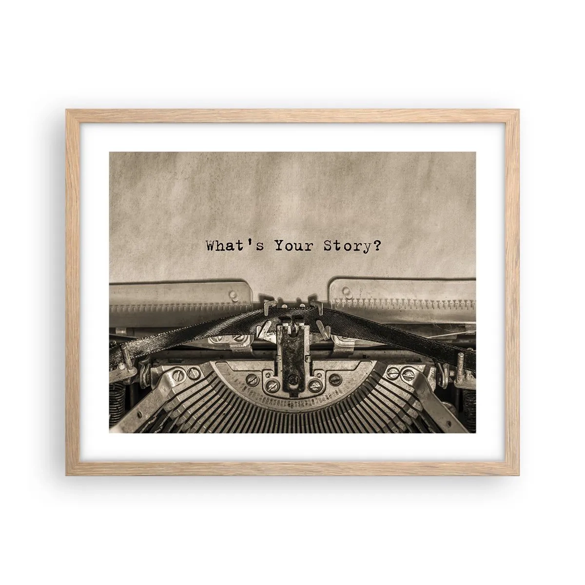 Poster in cornice rovere chiaro - Rispondimi - 50x40 cm