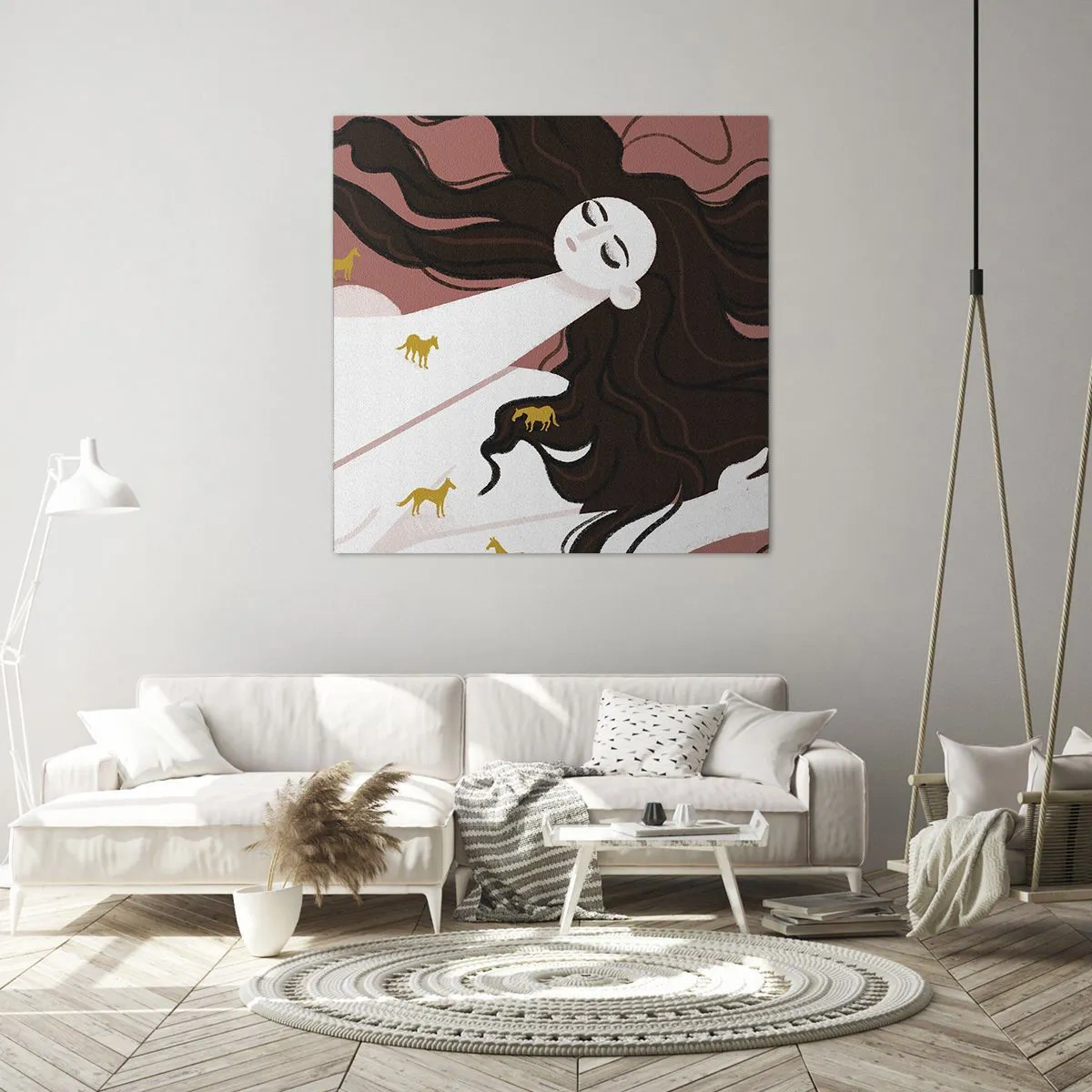 Quadro su tela - Stampe su Tela - Il sogno del cavallo d'oro - 40x40 cm