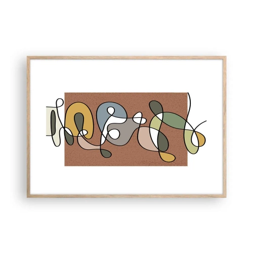 Poster in cornice rovere chiaro - Un'astrazione da ridere - 100x70 cm