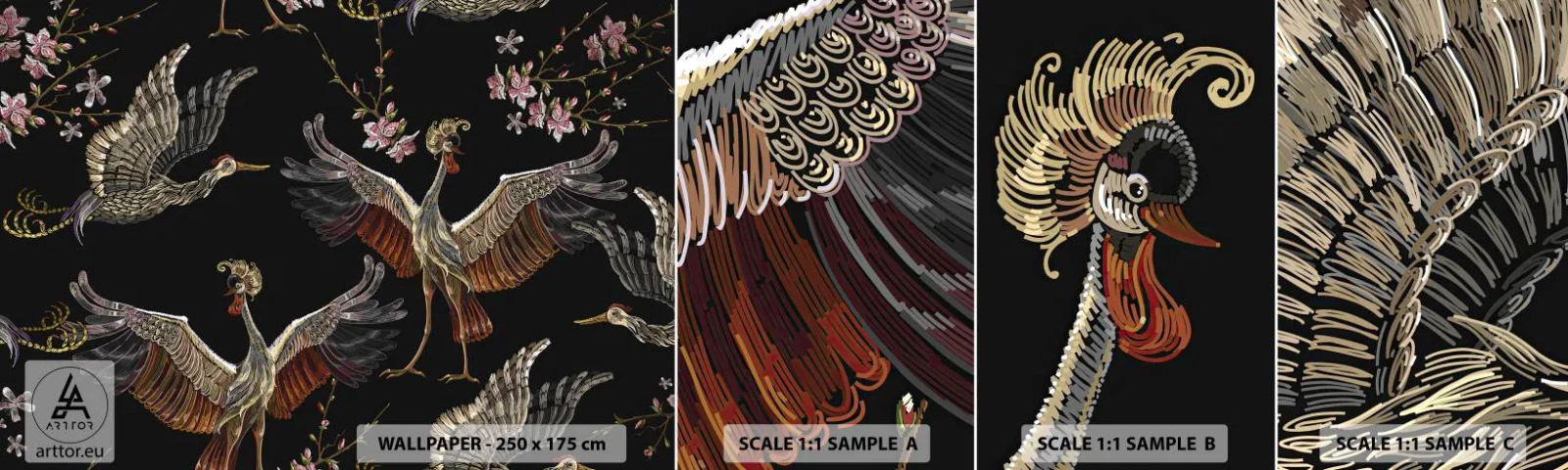 Campione di Fotomurale Adesivo Deluxe Sticker - Uccello fantastico - Astrazione, Uccello, Grafica - 100x30 cm