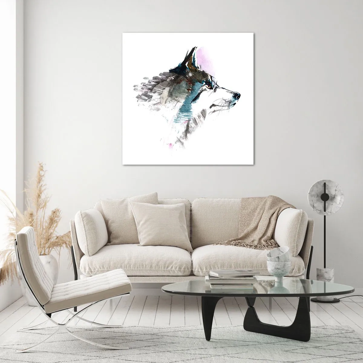 Quadro su vetro - Si parla del lupo - 50x50 cm