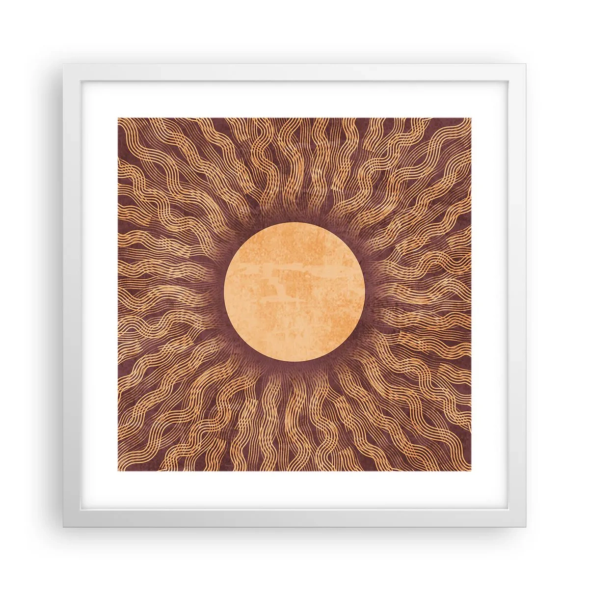 Poster in cornice bianca - L'icona del sole - 40x40 cm