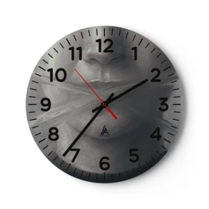 Orologio da parete - Orologio in Vetro - Neanche una parola - 40x40 cm