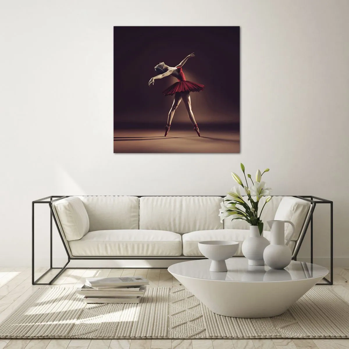 Quadro su vetro - Prima ballerina - 40x40 cm