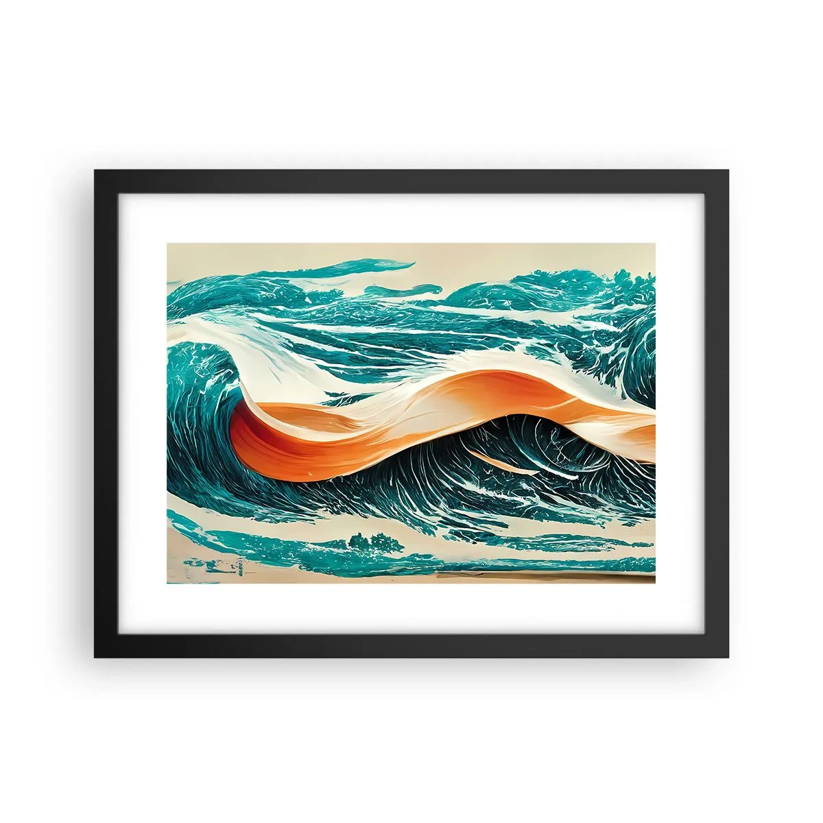 Poster in cornice nera - Il sogno del surfista - 40x30 cm