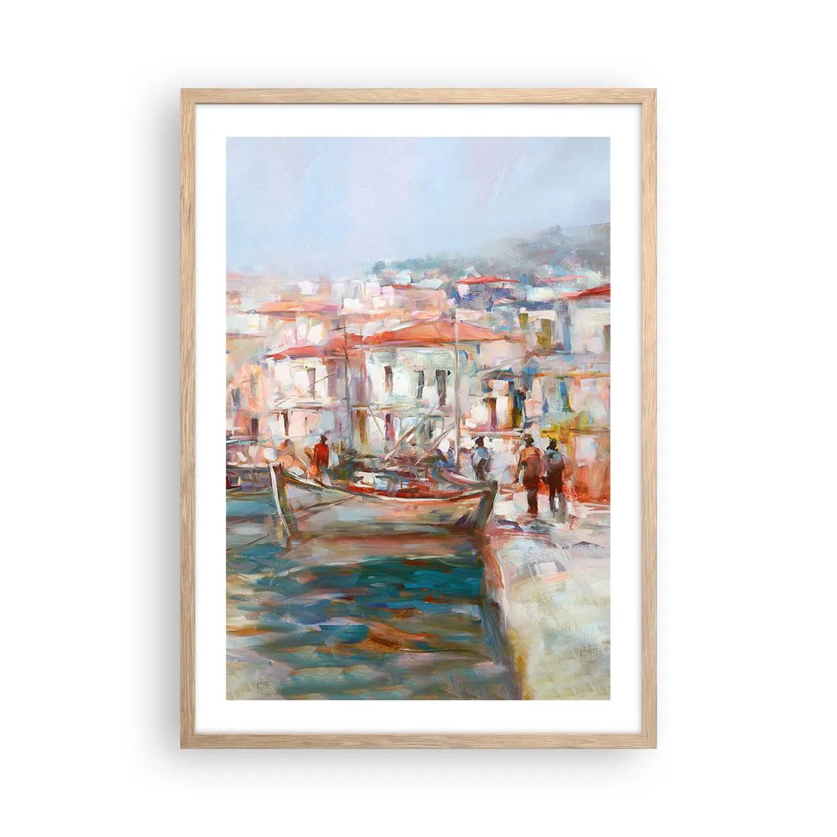 Poster in cornice rovere chiaro - Vacanze in pastello - 50x70 cm