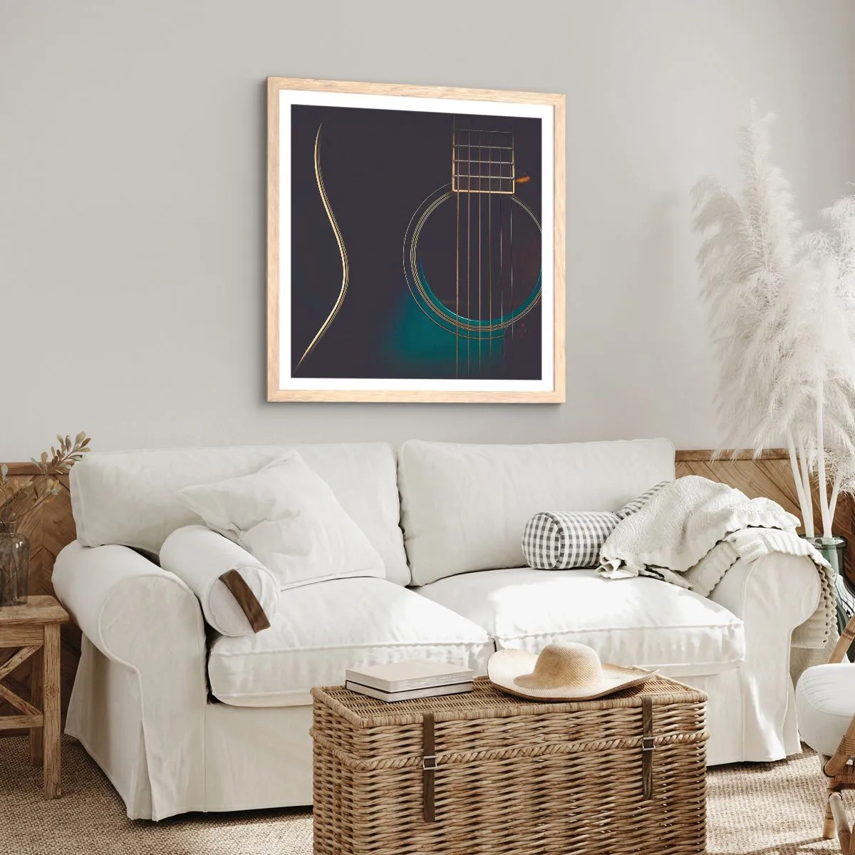 Poster in cornice rovere chiaro - L'attimo prima del suono - 50x50 cm