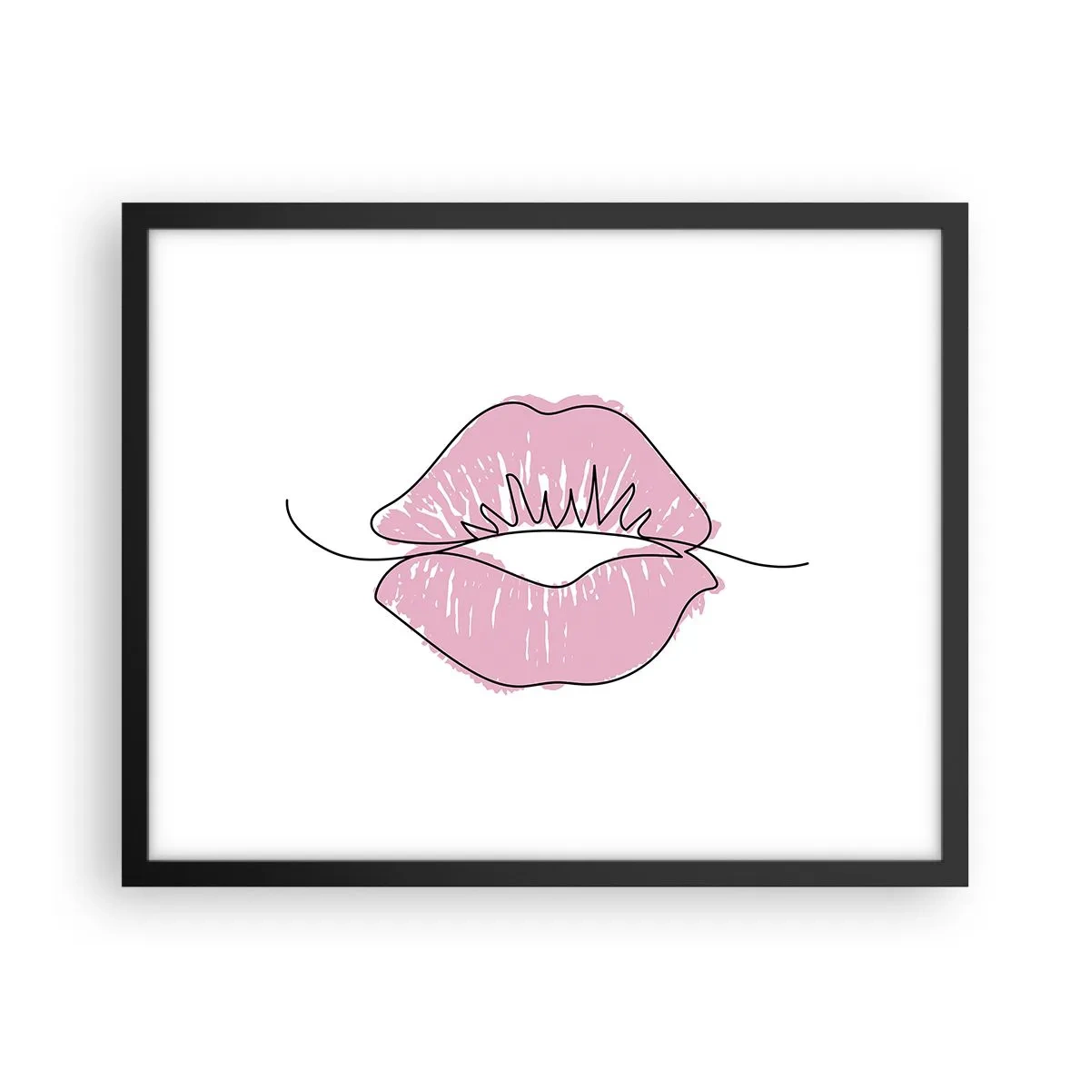 Poster in cornice nera - Pronti al bacio? - 50x40 cm