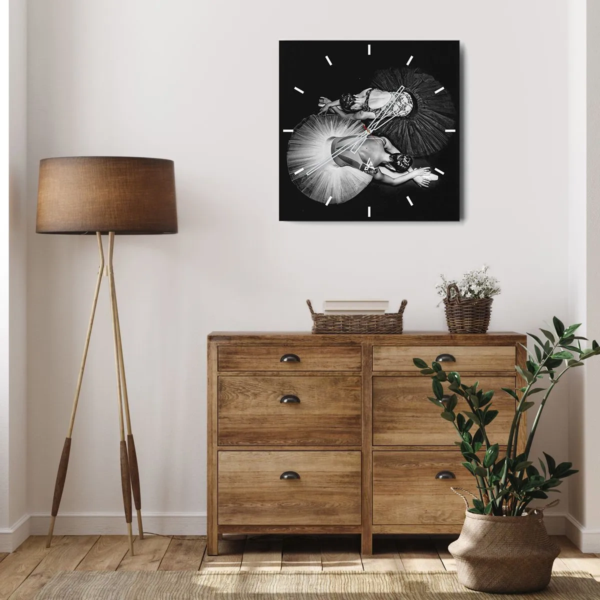 Orologio da parete - Orologio in Vetro - Yin e yang - equilibrio ideale - 40x40 cm