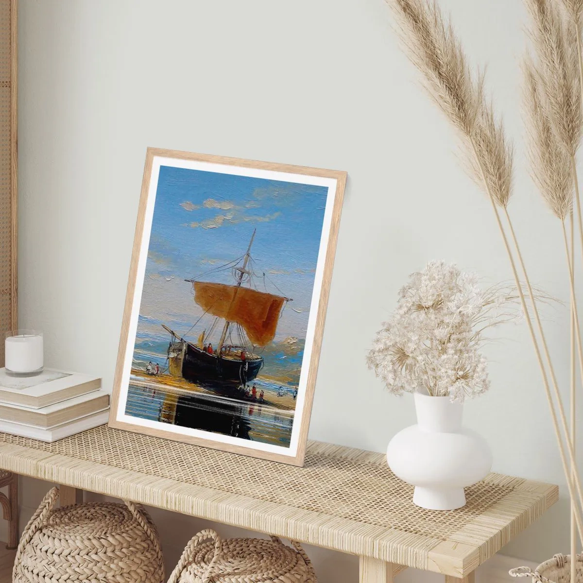 Poster in cornice rovere chiaro - Acqua, terra, aria - 40x50 cm