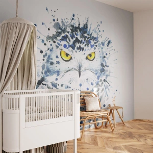 Fotomurali Premium Sand - Dritto negli occhi - Uccello, Gufo, Animali - 250x175 cm