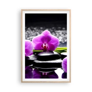 Poster in cornice rovere chiaro - Annegare nel silenzio e nella pace - 61x91 cm