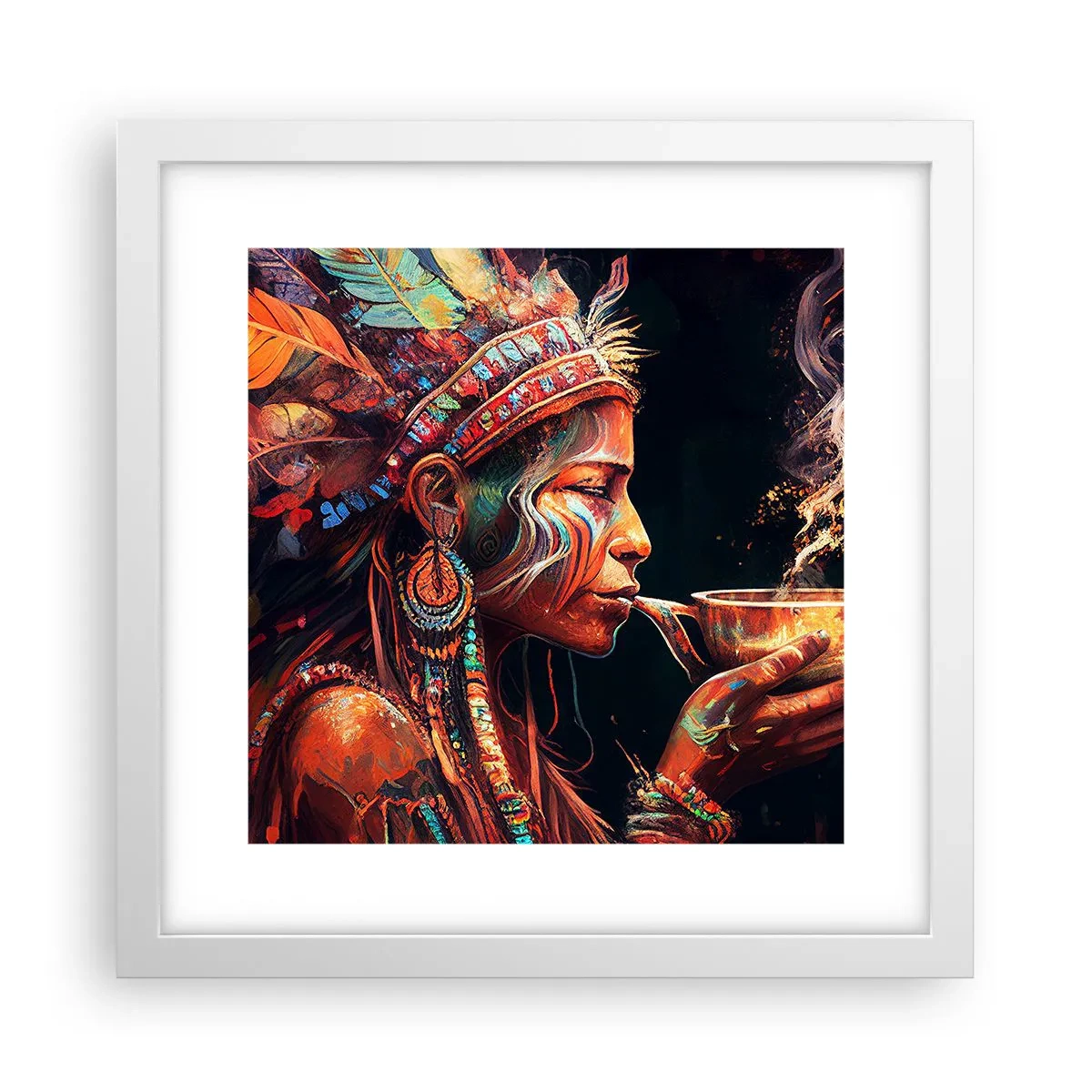 Poster in cornice bianca - Rituale magico - 30x30 cm